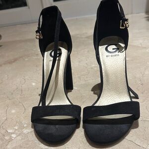 Guess Black Suede Heeled Sandals